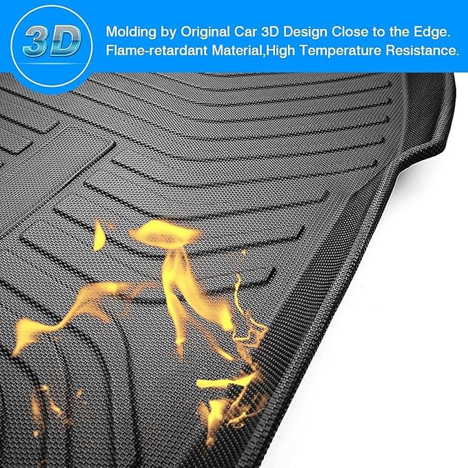Powerty Trunk Mat for Honda Civic Sedan 2016-2021(Not for 2-Doors Models & Hatchback), All Weather TPE Cargo Mat Liner for Civic Rear Trunk - Image 2