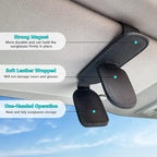 Visonx Sunglass Holder for Car Visor Clip, Magnetic Leather Eyeglass Hanger Clip for Car, Square Car Visor Accessories (Black) - Image 3
