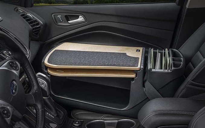 AutoExec GripMaster Car Desk for Your Vehicle Workstation and Mobile Office, Natural Birch - Image 4