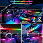 RGB-IC Car Led Strip Lights, Interior Car Lights, App and Remote Control Ambient Lighting Kit with 16 Million Colors Fiber Optics&Music Sync Rhythm, USB Neon Light Accessories for Center Console&Door - Image 2