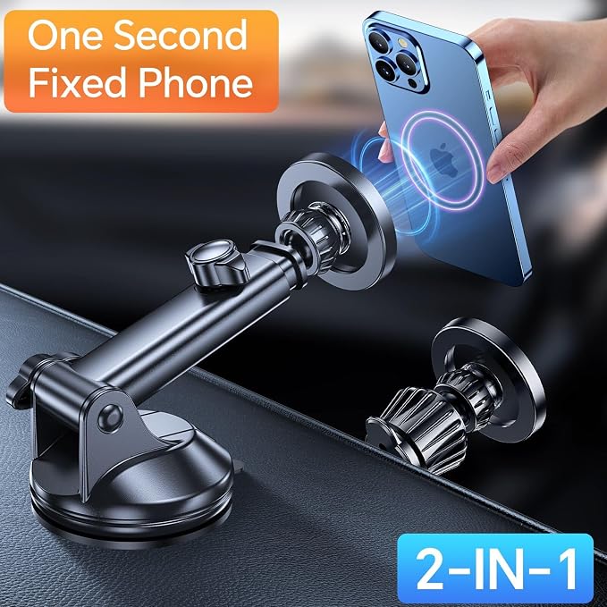 Coolpow for MagSafe Car Mount【Windshield+Vent+Dash】Magnetic Phone Holder for Car Phone Holder Mount Cell Phone Holders for Your Car Accessories Suction Phone Mount for Car Truck Stand for iPhone 17 16 - Image 4