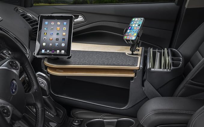 AutoExec AE-GMCD-PI-PM-TAB-11M GripMaster Car Desk for Your Vehicle Workstation and Mobile Office, Natural with 400 watt Power Inverter, Phone Mount and Tablet Mount | 400 Watt Power Inverter, Phone Mount, Tablet Mount, Vehicle Workstation and Mobile O... - Image 2