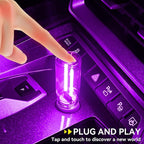 4 PCS USB Night Light Bulb,Touch Dimmable Retro Car Interior Ambient Light | Portable Glass Bottle Design Chubby Glow Light for Car, Truck, Bedroom, 4 Colors Red Blue Green Purple - Image 2