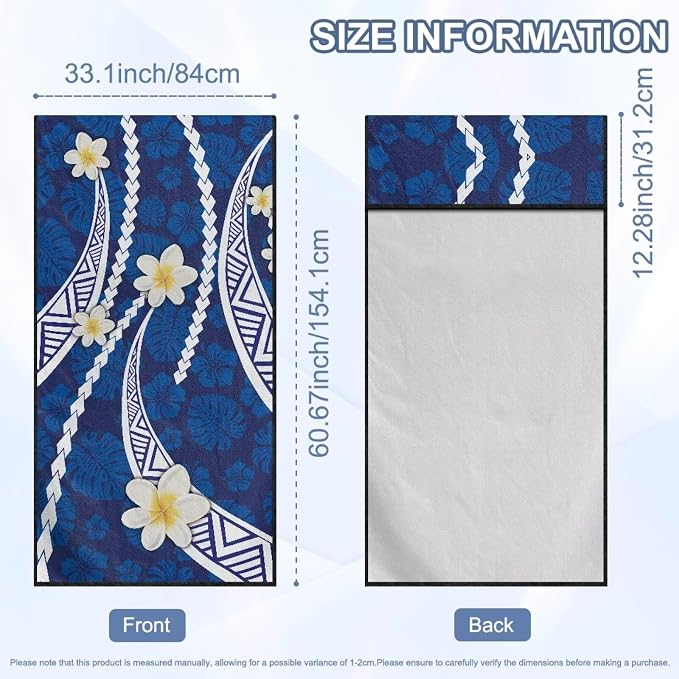SEANATIVE Car Seat Towel Covers with Storage Bag Seat Post Workout Sweat Washable Cover for Car Towel for Dog Pet Workout Outdoor Sport Activities, Polynesian Plumeria Print - Image 7