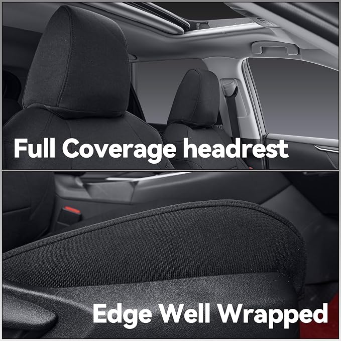 coverdream Forester Car Seat Covers Custom Fit for 2009-2013 Subaru Forester Seat Covers,Rear Seat W/Cup Holder,Full Coverage Polyester Seat Protector(Full Set,Black) - Image 4