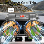24V Dual Head Car Fan for SUV Truck RV, 2-Speed 360° Rotate | Cigarette Lighter Powered，Dual-head independent 360° rotation，2-speed turbo airflow，24V universal compatibility - Image 9
