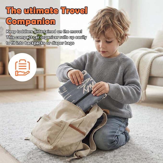 Portable Toy Car Storage Roll and Playmat - Travel Car Carrier Organizer Case - Image 6