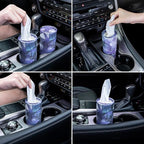 SINGARO Car Tissue Holder, 4 Pack Car Cup Holder Facial Tissues with Travel Tissue Bag, Quick and Convenient Flower Combination Box(4 Canisters/200 Tissues) Purple - Image 4