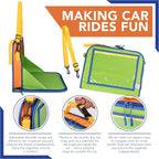 Car Organizer Back Seat for Kids & Tablet Holder for Car with Kick Mats & Lap Tray – Car Accessories Interior Must Have Road Trip Essentials (Age 3+) – Fold Away Tray with Car Seat Pocket Holders - Image 3