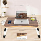 Fayquaze Portable Foldable Laptop Bed Desk with Storage Drawer and Cup Holder - Lap Desk Laptop Stand Tray Table for Eating, Reading and Working - Image 4