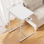HUANUO Adjustable TV Tray Table - TV Dinner Tray on Bed & Sofa, Comfortable Folding Table with 6 Height & 3 Tilt Angle Adjustments (White) - Image 3