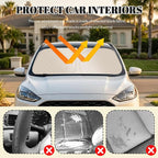 2026 New Thickened Car Windshield Sun Shade Foldable with Beige Checkered Design,Car Sun Shade Windshield with Storage Bag for Interior Cool,59"×31" Suns Shades for Cars Windshields - Image 4