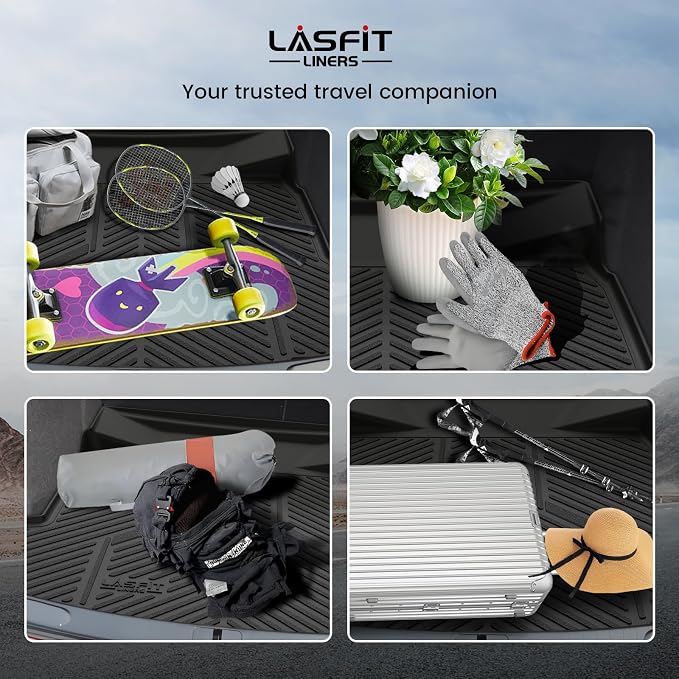 LASFIT Trunk Mat for Chevrolet Chevy Impala 2014-2020 Car Floor Mats | Not Fit Equipped with The Auto Stop/Start System, All Weather TPE, Custom Fit Black, Easy to Wash, Durable Trunk Mat - Image 7