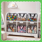 Toy Storage Bags 6 Pack, Clear PVC Toy Organizers, Black | Waterproof PVC, Large 30 x 10 x 22 CM Size, Label-Ready, For Toys, Books, Puzzles, Classroom and Travel - Image 5