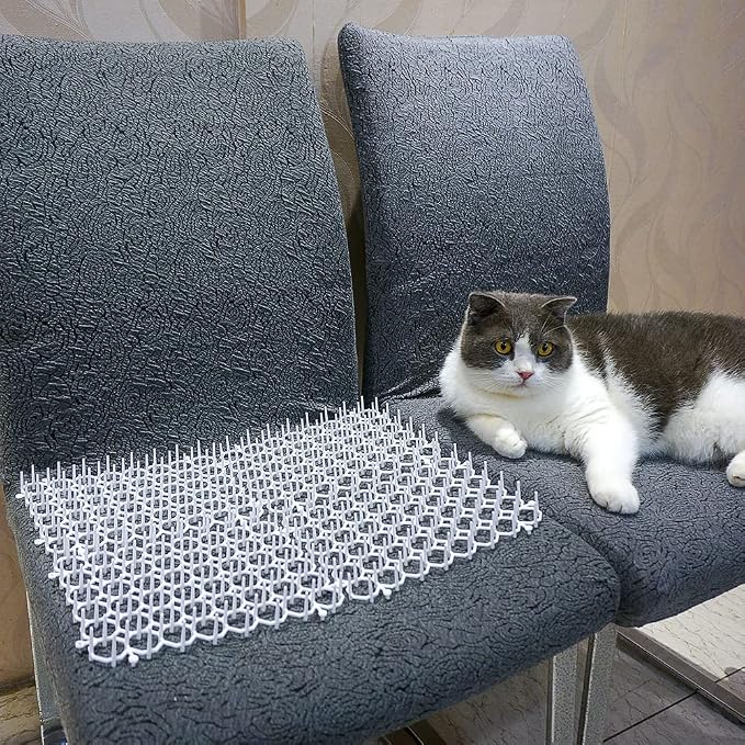 Ley's 12 Pack Cat Deterrent Mat, 6 x 8 in Scat Mat with Spikes, Keep Cats Away from Plants, Indoor Furniture & Outdoor Garden Fence – Pet Repellent Barrier - Image 2