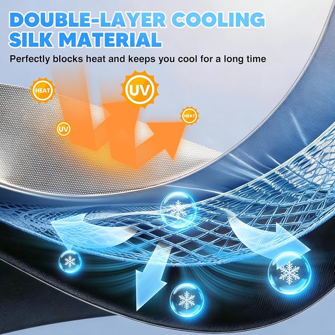 KUST 56" * 31" Upgraded Windshield Sun Shade Umbrella - 【Medium Size】 - Foldable Ice-Crystal Shade Umbrella with Bendable Handle - Blocks UV Rays Keep Car Cool - Easy to Install and Use - Image 4
