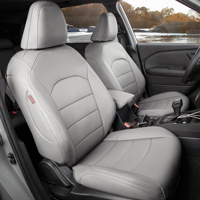 Custom Seat Covers for 2026 Subaru Forester,Rear w/Armrest,Faux Leather | Full Set Suv Seat Cushion,Easy Installation,Factory Look,Waterproof Car Seat Protector (Grey) by Coverdream