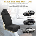 Car Seat Covers 1 Pack Black Waterproof Towel Car Seat Cover Universal Fit for Most Trucks SUV Fitness Athletes Pets Gym and Water Sport - Image 6