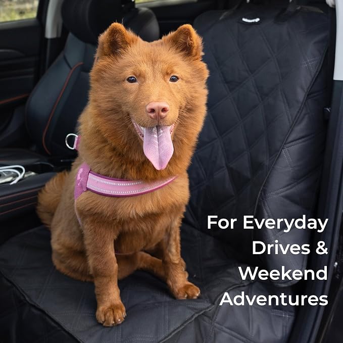 Waterproof Front Seat Dog Cover for Car SUV Truck, with Side Flaps, Black | Odorless Material, for Bucket Seat/Captain Chair, Full Protection - Image 2