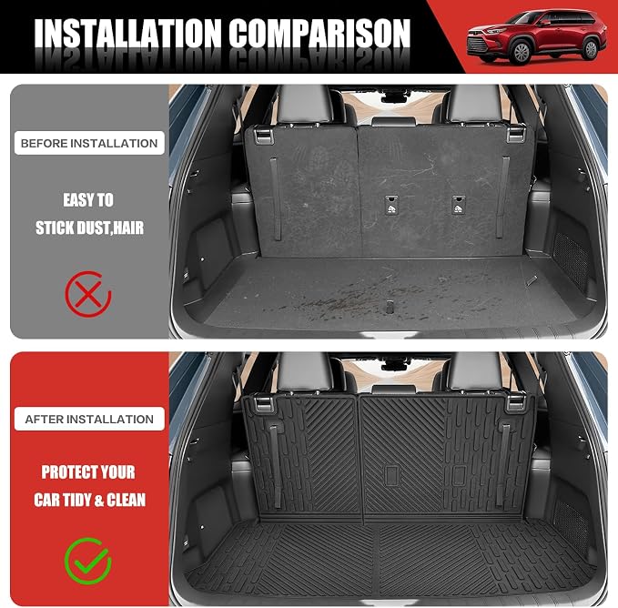 Mat Compatible with 2024-2025 Toyota Grand Highlander Cargo Liner Replacement for 2024 2025 Toyota Grand Highlander Accessories(Not fit Highlander) - Image 2
