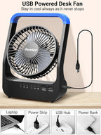 Gazeled Battery Operated Fan, Camping Fan Battery Powered, Super Long Lasting, 5'' Portable D-Cell Battery Powered Desk Fan with Timer, 3 Speeds, Quiet, 180° Rotation, for Office,Bedroom,Outdoor, F24 - Image 7