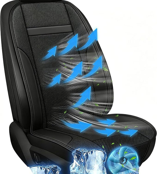 SriGM Cooling Car Seat Cushion 12V Summer Seat Rapid Cooling Seat Cover | Comfortable Cooling Car Seat Cushion Breathable Automotive Cooler Pad for Summer Driving Cars SUV Truck Universal Fit 1 Pack by SriGM