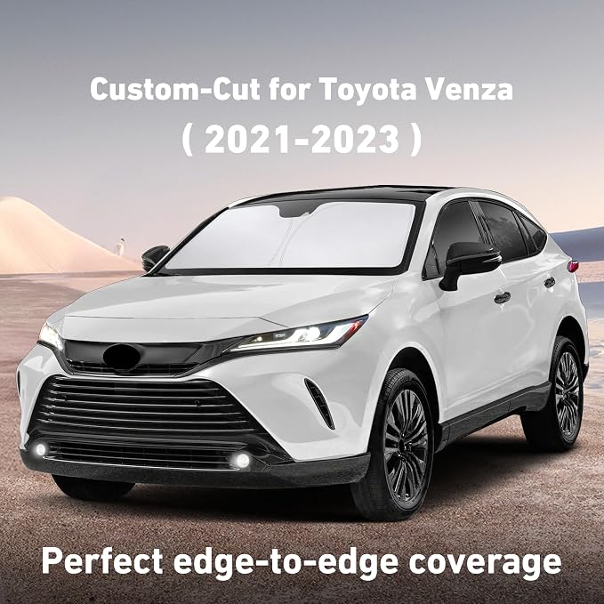 EcoNour Windshield Sunshade Compatible for Toyota Venza 2021 2022 2023 2024 | Sun Visor for Front Windshield & Window Sun Shade Cover, UV Heat Blocker & Protector, Car Accessories - Image 2