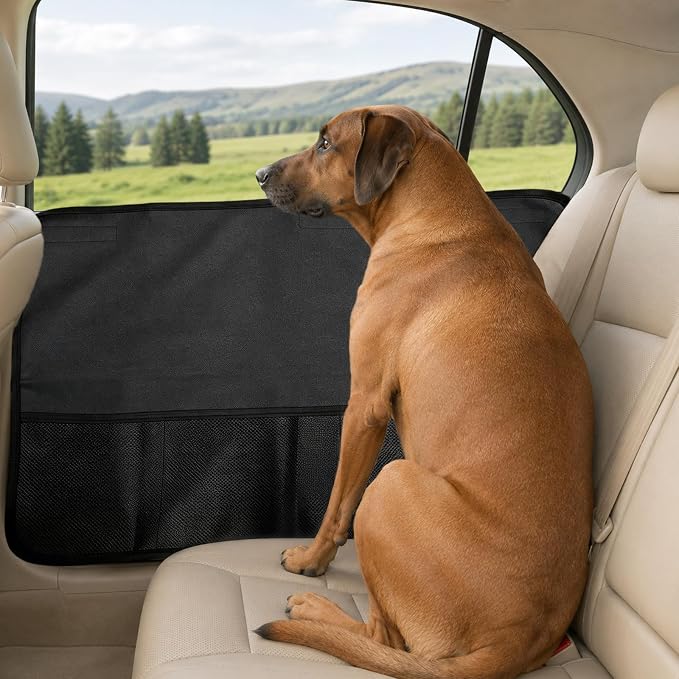 Dog Car Door Protector 2Pack Waterproof Anti Scratch SUV Truck Paw Guard | 600D Oxford,10 Heavy Duty Velcro & Reinforced PP Anchors,Window Safe Install,Storage Pocket,Mud Drool Claw Proof Washable by Unknown