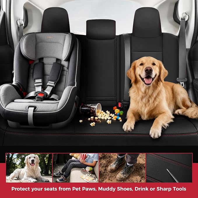 FREESOO Custom Leather Seat Covers for Toyota Corolla L LE Series 2014-2019 | Sedan, Full Set, Waterproof, Airbag Compatible, Scratch-resistant, Anti-slip, Protector Cushion, Durable Material, Easy-clean - Image 6