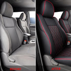 Coverado Tacoma Seat Covers, Car Seat Covers Front Seats, Leather Seat Covers for Cars Car Seat Protector Cushion Tacoma Accessories Custom Fit 2005-2023 Toyota Tacoma Double/Crew Cab(Red) - Image 5