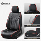 Seat Covers, Car Seat Covers Full Set, Luxury Nappa Leather Seat Covers, Breathable and Waterproof Car Seat Protector 5 Seat, Automotive Seat Covers Universal Fit for Most Cars-BlackRedline - Image 5