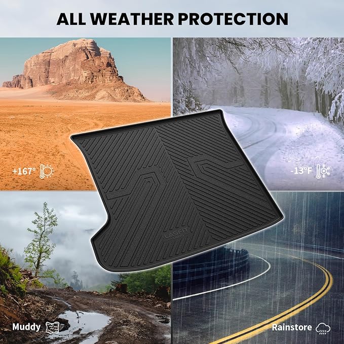 LASFIT Cargo Mat for Kia EV6 2024 2023 2022 | All Weather TPE Custom Fit Cargo Trunk Mat Accessories, Black - Image 6