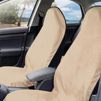 2 Pack Car Seat Towel Covers for Gym, Front Seats, Beige | Beige Sweat Protector for Front Seats Premium Thickened with Elastic Strap Breathable & Quick Dry Machine Washable Running - Image 5