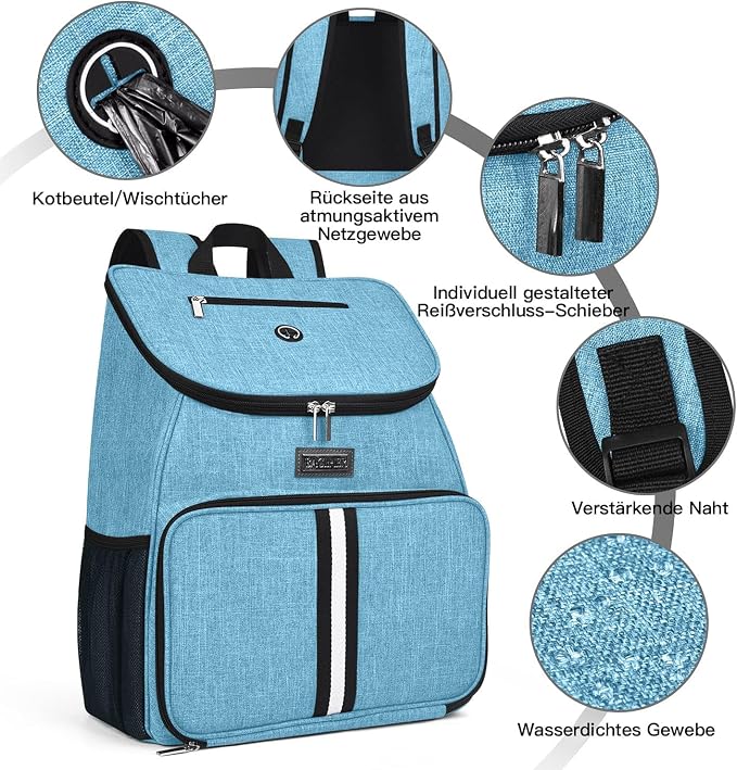 BAGLHER丨Dog Travel Bag, Airline Approved Pet Supplies Backpack, Dog Travel Backpack with 2 Silicone Collapsible Bowls and 2 Food Baskets - Image 5