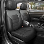 MotorBox Cabin King Slate Ridge Leather Seat Covers for Trucks & Cars | Charcoal and Black Car Seat Covers, Waterproof Leather Seat Covers, Car Accessories, Seat Protector, Universal Fit by Motorbox