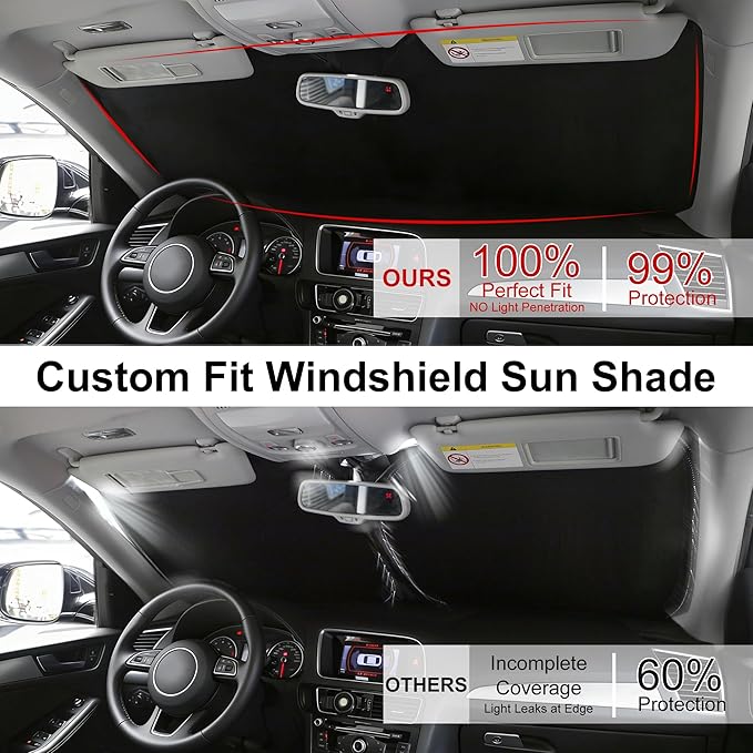 Front Windshield Sun Shade Foldable Car Front Window Sun Shade Windshield Shade Custom Fit for 2017-2022 Honda CRV Block UV Rays Car Accessories Heat Keep Cooler - Image 7