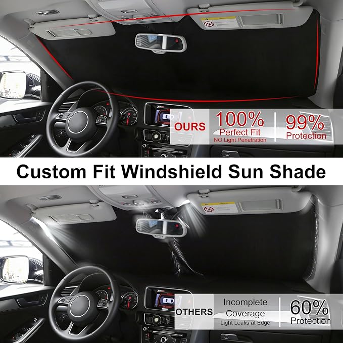Windshield Sun Shade for 2025 2026 Toyota Camry | Foldable, Full covered for windshield, Block UV Rays, Heat Reduction, Easy to install, Keeps Car Cooler - Image 4