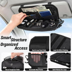 1000D Polyester Car Sun Visor Organizer with Sunglasses Holder | Tactical Organizer, MOLLE Panel, Universal, Mesh Pouch + Pen Slots + Zipper Pockets, Heavy Duty, Esay Installation - Image 3