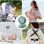 Momcozy Portable Stroller Fan with Clip, 4-Speed Mini Cooling Fan, 0.26 Lb | Ultra-Light Rechargeable Design, Gaps ≤ 4.5 mm, Rotating Handheld Cooling for Carriers, Backpacks and Tables - Image 4