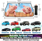 CHILL·TEK Funny Animal Car Windshield Sun Shade Umbrella, Cute Pig Car Sun Shade Umbrella, Block UV Rays Heat Foldable Windshield Umbrella Sun Visor Protector - Keep Vehicle Cool for Cars SUV - Image 5