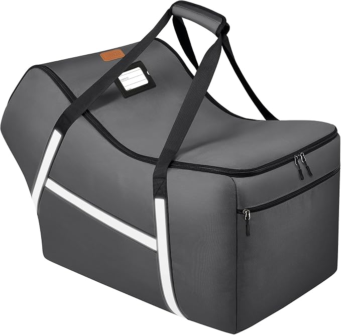 Infant Car Seat Travel Bag for Airplane Compatible with All Nuna Pipa Car Seat and Base,Chicco KeyFit 30 and Base, Padded Car Seat Bags for Air Travel,Car Seat Gate Check Bag with Side Pocket, Gray by SINVICKO