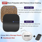 Gven Windshield Sun Shade 2pcs with Bonus Car Sunshade for Front Window Shades 2025 Technology Reflect UV and Heat Sun Visor Automotive Interior Sun Protection (Leopard, S) - Image 3