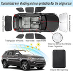 TINGLU Window Shades for Jeep Grand Cherokee 2011-2021(NOT for Grand Cherokee L) 8PCS Accessories Car Side Full Windows Rear Triangular Windshield Sun Shade Sun UV Rays Privacy Protection for Camping - Image 3