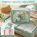 Hsei 6 Pcs Clear Makeup Bags Diaper Bag Organizer Travel Toiletry Bags with Zipper Clear Cosmetic Organizer Car Storage Pouch Bridesmaid Gift for Women Beach Vacation (Green) - Image 6