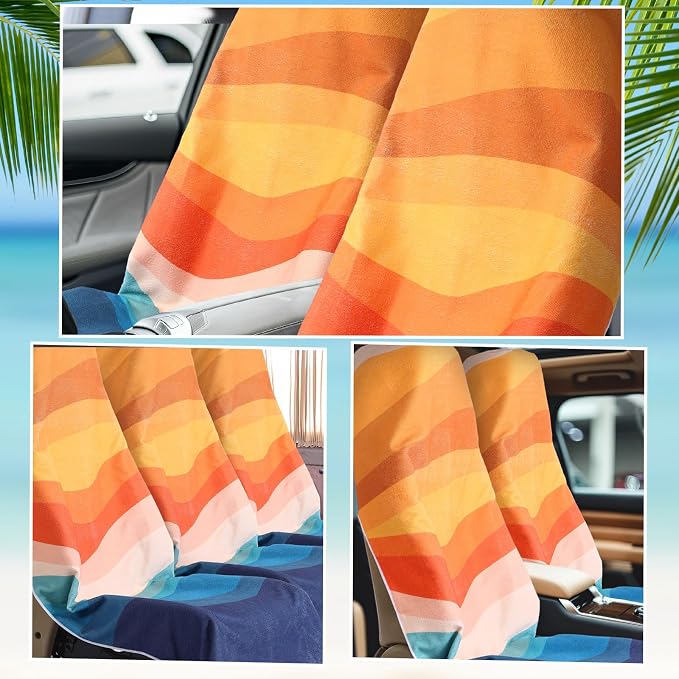 Hahafelt 2 Pack Car Seat Towel Covers Athletic Running Towel Performance Microfiber Post Workout Sweat Washable Cover Non Slip for Seat Outdoor Sport (Boho) - Image 3
