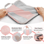 OlarHike 8 Set Compression Packing Cubes for Travel Essentials,Compressible Expandable Space Saver Bags for Organizing Clothes,Luggage Suitcase Garment Bags with Over 1000 pcs Mesh Holes(Pink) - Image 6