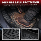 LASFIT Mats for Ford F-150 2011-2014 SuperCrew, Carpet Floor, Bucket Seat | All Weather TPE Protector Custom fit Truck Liners for F150 Crew Cab, Durable Anti-Slip Easy to Clean, 1st & 2nd Row - Image 4