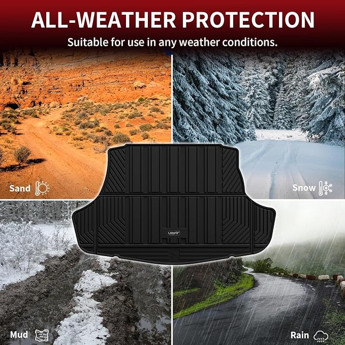LASFIT Cargo Mat for Toyota Camry 2018 2019 2020 2021 2022 2023 2024-2026 | All Weather Custom Fit Anti-Slip Pet Friendly Easy Clean TPE Trunk & Backrest Mats for 8th 9th Gen Camry, Black - Image 6