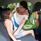 Car Organizer Back Seat for Kids & Tablet Holder for Car with Kick Mats & Lap Tray – Car Accessories Interior Must Have Road Trip Essentials (Age 3+) – Fold Away Tray with Car Seat Pocket Holders - Image 2