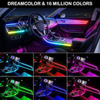 Interior Car LED Strip Light with Wireless APP, RGB 10 in 1 Acrylic LED Light for Car with Dynamic Dreamcolor, Dual Zone Control Car Ambient Lighting Kits, Inside Neon Strip with Music Mode (10 in 1) - Image 2